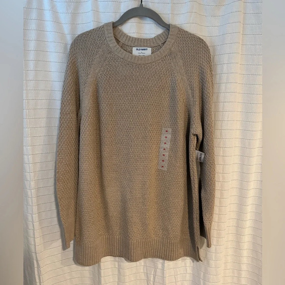 NWT Old Navy Taupe Crew Neck Sweater - Picture 1 of 5
